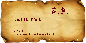 Paulik Márk névjegykártya